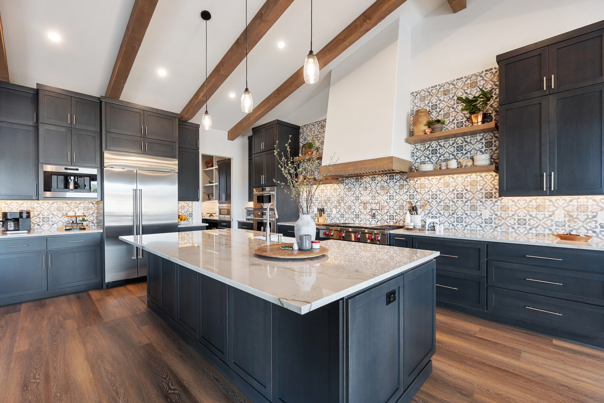 Custom kitchen cabinetry designed and installed by Vanoye Woodworks for a Flowery Branch, Georgia home